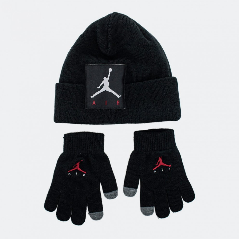 Jordan Offset Patch Beanie Παιδικό Σετ Σκουφάκι Γάντια