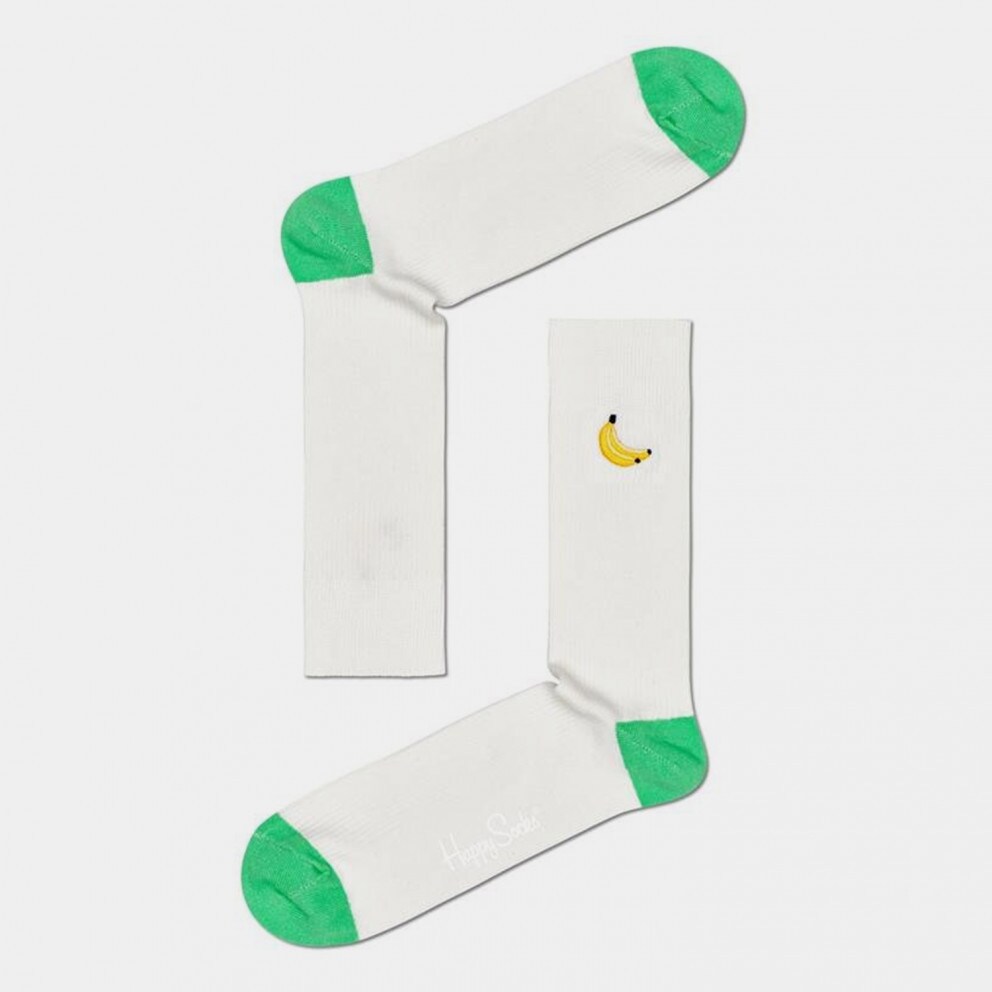 Happy Socks Embroidery Banana Unisex Socks