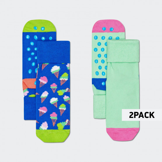Happy Socks Ice Cream Anti-Slip 2Pack Παιδικές Κάλτσες