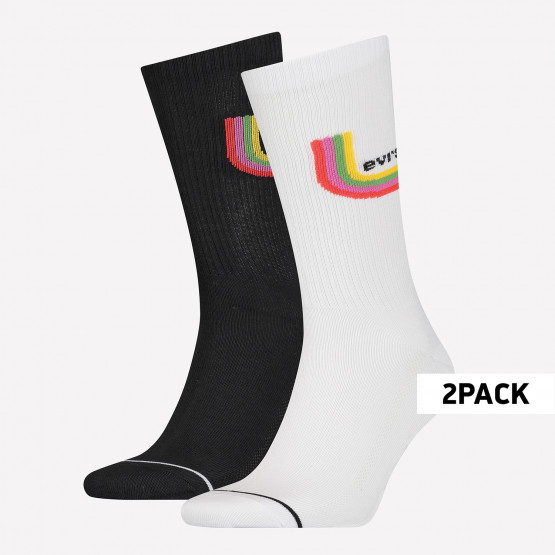 Levis Reg Cut Rainbow Logo Unisex Socks - 2 Pack
