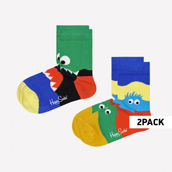 Happy Socks Monsters Kid's Socks 2-Pack