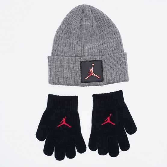 Jordan Metal Jumpman Patch Βρεφικό Σετ Σκούφος με Γάντια