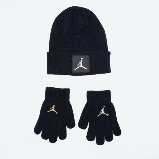 Jordan Metal Jumpman Patch Βρεφικό Σετ Σκούφος με Γάντια