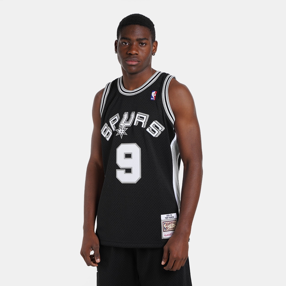 Mitchell & Ness Men's San Antonio Spurs Tony Parker 2001-02 Swingman Jersey, Black / L