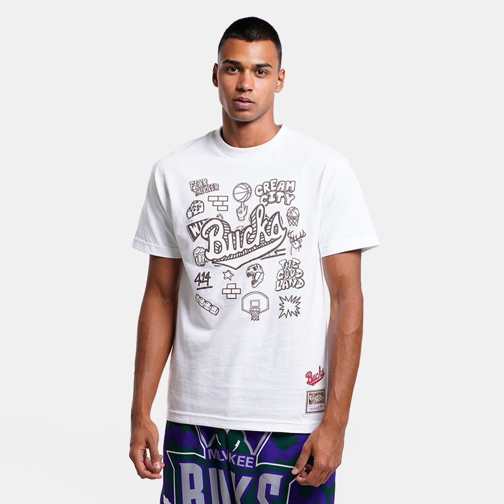 Mitchell & Ness Doodle  Milwaukee Bucks Men's T-Shirt