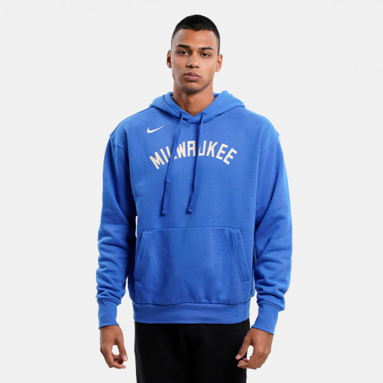 Nike NBA Milwaukee Bucks City Edition Fleece Ανδρική Μπλούζα με Κουκούλα