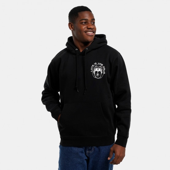 Obey Love Is The Drug Premium Fleece Ανδρική Μπλούζα με Κουκούλα