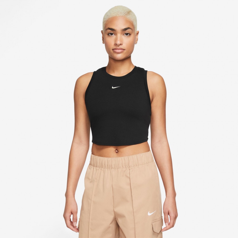 Nike Sportswear Essential Rib Cropped Γυναικεία Αμάνικη Μπλούζα