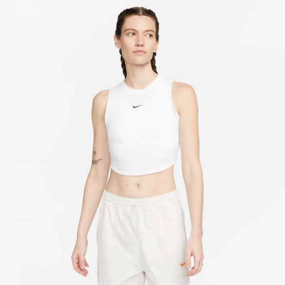 Nike Sportswear Essential Rib Cropped Γυναικεία Αμάνικη Μπλούζα