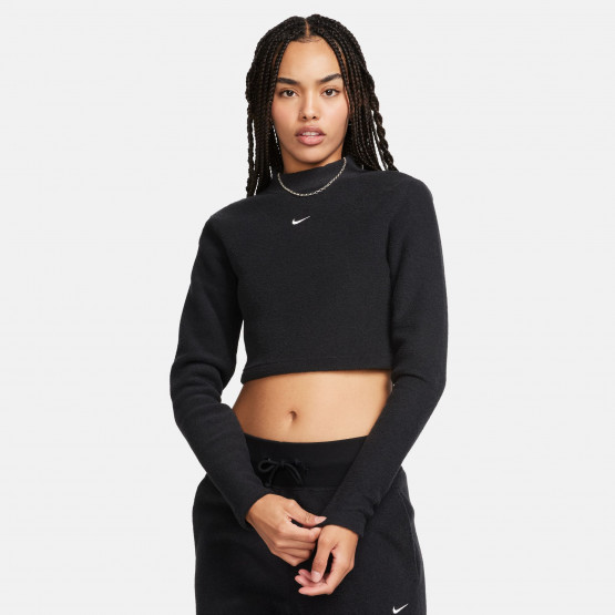 Nike Sportswear Phoenix Plush Γυναικεία Cropped Μπλούζα με Μακρύ Μανίκι