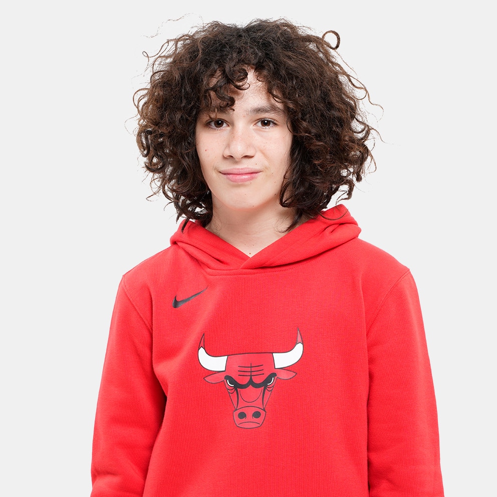 Nike Club Chicago Bulls Logo Fleece Παιδική Μπλούζα με Κουκούλα