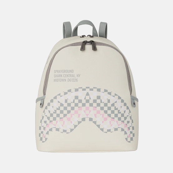 Sprayground Cream Check Shark Central Savage Backpack